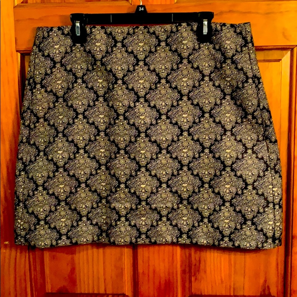 The Loft size 14 damask black dress mini skirt